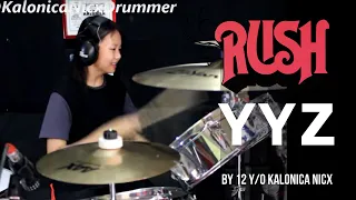 Neil Peart Rush ~ YYZ // Drum Cover by 12 yo Kalonica Nicx