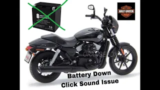 Harley Street 750 Battery Removal | Click Sound Starting Problem | Battery Size Amp & Voltage Info |