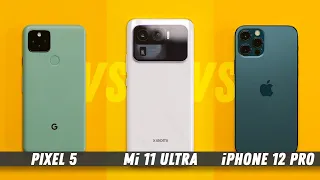 Xiaomi Mi 11 Ultra vs iPhone 12 Pro vs Pixel 5 - тест камер!