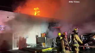 LAFD Crews Battle Pacoima Commercial Fire