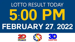 Lotto Results Today February 27 2022 5pm Ez2 Swertres 2D 3D 6/49 6/58 PCSO