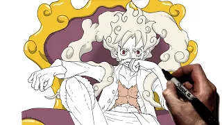 How To Draw Luffy Gear 5 (Throne) | Step By Step | One Piece