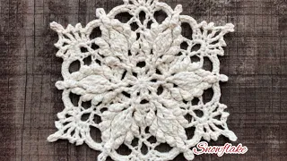 How to Crochet Beautiful Snowflake Pattern/ Christmas Decoration Part 1/2 (1-6 Rounds) 💞🌸