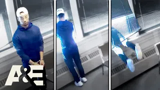 Handcuffed Man Escapes Custody Through Room Window | Interrogation Cam | A&E
