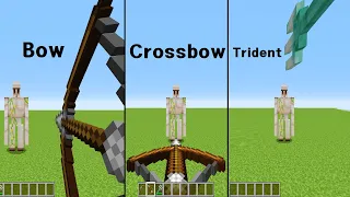 [Minecraft] Bow vs Crossbow vs Trident what's the strongest?