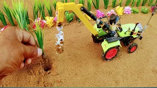 diy tractor tree planting machine science project | post hole digger machine | top mini gear |