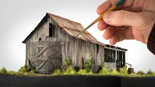 the old barn 1/48 diorama|the old barn farmhouse|old house@ExcessivelySentimental