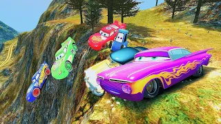 GTA 4 Random Disney Cars Cliff Drop Crash Testing Ep. 12 | GTA IV DisneyCars Mod - Color Car