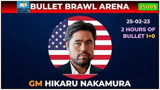 BULLET BRAWL ARENA | Titled Bullet Arena 1+0 | ( HIKARU NAKAMURA | 25/02/23)  | chesscom
