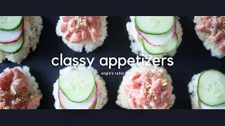 Classy Appetizers Recipes (Spicy Tuna Over Crispy Rice & Cucumber, Radish Over Crispy Rice)