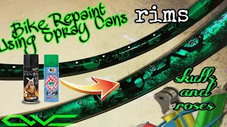 How To Repaint Marble Effect + Stencils On MTB Rims Using Spray Cans / Bosny + Samurai Paint