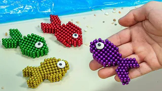 Magnetic Rainbow Fish : Sea Fishing in Minecraft | Magnet Stop Motion & Satisfying video