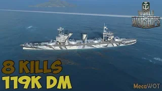 World of WarShips | Oktyabrskaya Revolutsiya | 8 KILLS | 119K Damage - Replay Gameplay 1080p 60 fps