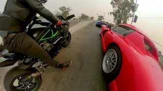 Ninja H2 OWNS the STREETS! Supercars vs Superbike #MaxyDaily