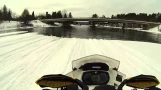 Snowmobile Water Crossing - Dorset, ON   Rich Robinson GoPro