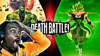 "THEY DESTROYED EVERYTHING!?!" | Hulk VS Broly (Marvel VS Dragon Ball) | DEATH BATTLE! (REACTION)