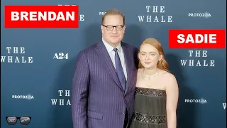 Brendan Fraser and Sadie Sink at The Whale premiere NYC