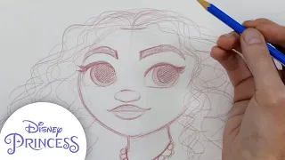 How to Draw Moana, Belle, Pocahontas & More | Drawing Tutorial | Disney Princess