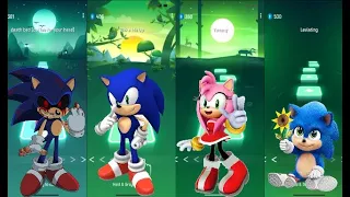 Sonic Exe Vs Sonic Vs Amy Rose Vs Baby Sonic | Tiles Hop Edm Rush