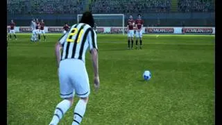 Fantastic free kick from Andrea Pirlo on PES 2012.wmv