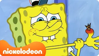 SpongeBob | SpongeBob heeft een splinter 🤕 | Nickelodeon Nederlands