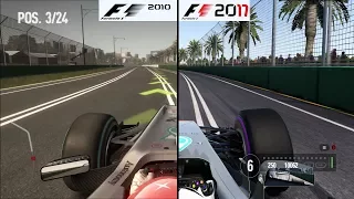 F1 Game Comparison (2010 - 2017 Melbourne (Australia) Hotlaps)