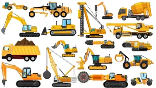 Excavators Working & Other Heavy Equipment Synthetic - Digger, Demolition, Bulldozer, Ripper, Crane