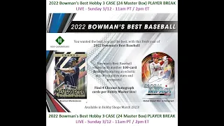 2022 Bowman's Best Hobby 3 Case Player Break #2 - 3/12/23
