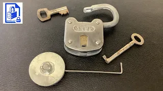 664. Abus Lock Co Germany 4 lever padlock No.425/45 picked open with filed down key to tension bolt