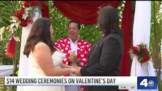 $14 wedding ceremonies on Valentine's Day in Long Beach