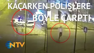 @NTV Çevirmeden kaçtı, polis aracına çarpınca yakalandı