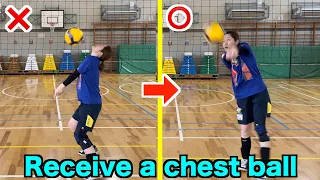 Receive a chest ball!raise with an underhand pass【volleyball】