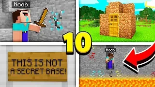 TOP 10 THINGS ONLY NOOBS DO in Minecraft!