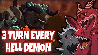 3 TURN EVERY HELL DEMON!! INSANE SPEED CLEAR - Seven Deadly Sins: Grand Cross