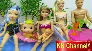 Đồ chơi trẻ em HỒ BƠI BÚP BÊ DẠY BÀ PHÙ THỦY MỘT BÀI HỌC Pool Party for doll toy water