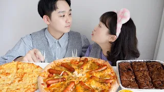 Papa John’s pizza, brownie _ Our first date story 👩‍❤️‍💋‍👨 with my husband