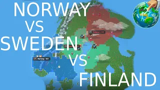 NORWAY vs SWEDEN vs FINLAND!! - Worldbox Timelapse
