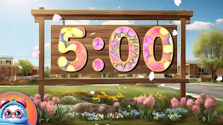 5 Min Countdown Timer with music and spring flowers