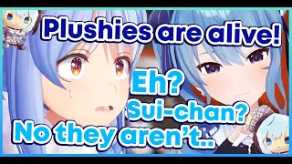 Pekora Gets Scared As Suisei Reveals That Plushies Are All ALIVE【Hololive | Eng Sub】