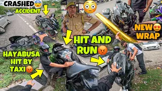 New Superbike hit by Taxi | Hayabusa Crashed Live Captured😨|                         Ninja .h2r 2024