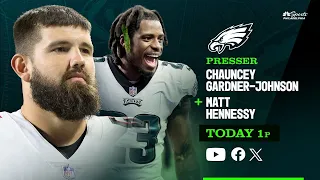 C.J. Gardner-Johnson & Matt Hennessy Eagles introductory press conference | Today at 1pm