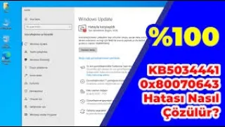 %100 çözüldü #resolved #KB5034441 #0x80070643 #windows #update #fails to #install güncelleme hatası