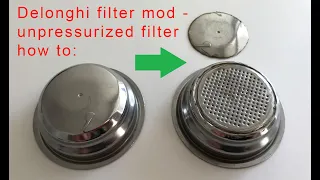 Filter basket mod to non-pressurized; no fake crema! Delonghi Dedica EC680 or EC685