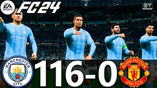 FIFA 24 - MESSI, RONALDO, MBAPPE, NEYMAR, ALL STARS | MAN CITY 116-0 MAN UNITED | UCL FINAL