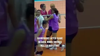 HANDSHAKE AFTER GAME NG CCS AT CMFT, DEANNA WONG UMIWAS KAY JEMA? #gawong #jemagalanza #deannawong