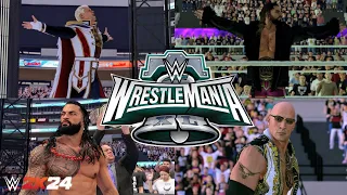 WWE 2K24 - Cody Rhodes/Seth Rollins vs Roman Reigns/The Rock : WrestleMania 40 presented by G7 GAMES