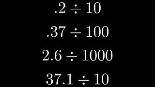 How to  Divide by Moving the Decimal Point when Dividing by 10, 100, 1000