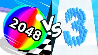 BallRun 2048 vs Crowd Numbers 3D