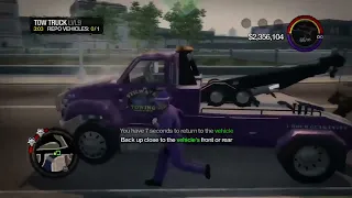 Saints row 2 Tow truck diversion very difficult.