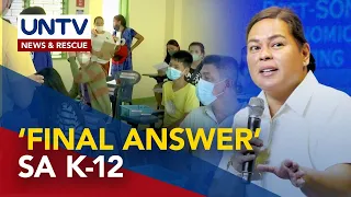 VP Sara, binigyan ng isang taon ni PBBM para isapinal ang K to 12 review